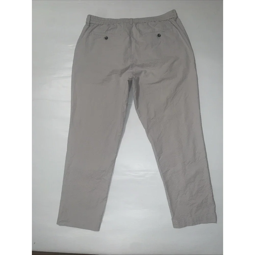 Banana Republic Pants Mens 35x30 (26)Gray Seersucker Athletic Fit Preppy Stretch